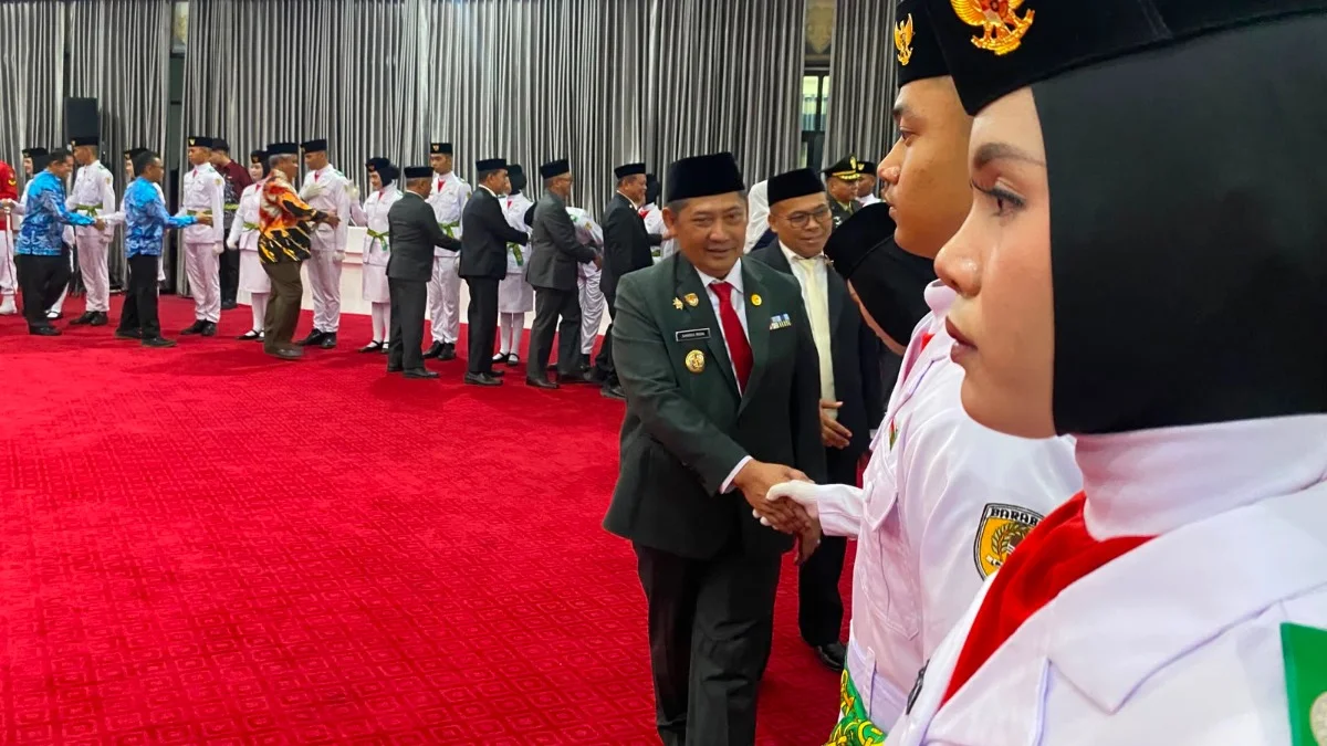 45 Paskibraka HST Dikukuhkan, Bupati Samsul Rizal Ingatkan Tugas Tak Berhenti Usai Upacara