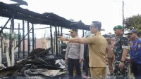 39 Bangunan di Tideng Pale Kaltara Terbakar, Bupati Tanggung Keperluan Korban di Penampungan