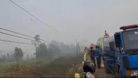 Lahan Desa Pengayuan Banjarbaru Terbakar, Arus Lalu Lintas ke Pelaihari Tala Merayap