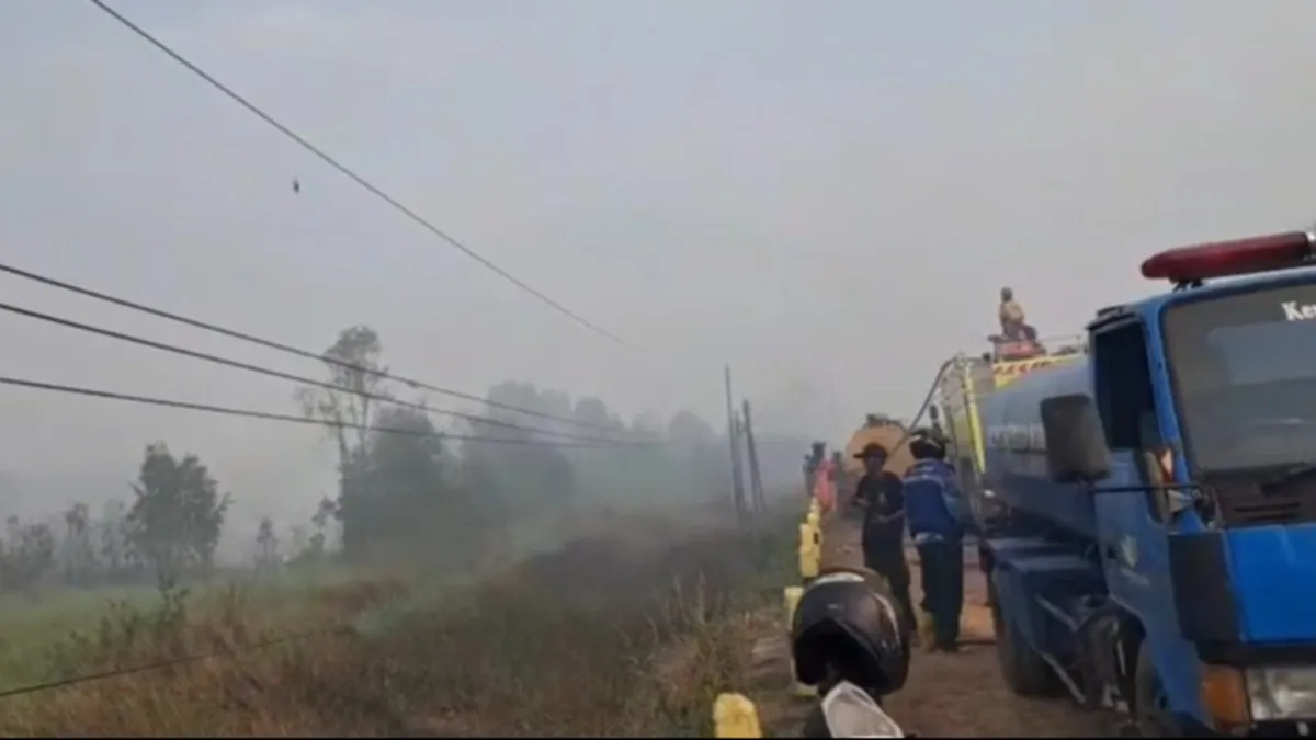 Lahan Desa Pengayuan Banjarbaru Terbakar, Arus Lalu Lintas ke Pelaihari Tala Merayap