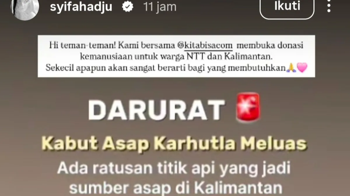 Syifa Hadju Posting Video Karhutla Kalimantan di Saat El Rumi Diterpa Isu Pelecehan