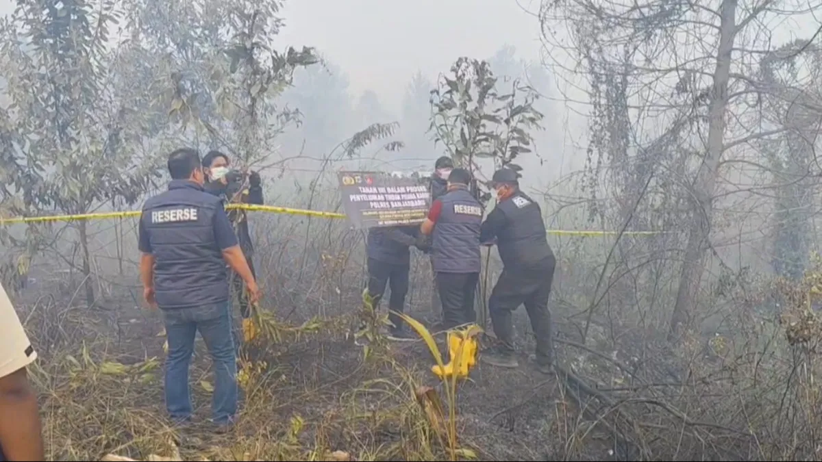 Polres Banjarbaru Selidiki Karhutla di Jl Bandara Syamsudin Noor, Polisi Olah TKP 6 Lokasi