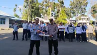 Sat Binmas Polres Tanah Laut dan Dishub Koordinasi Pengamanan Lalu Lintas Serta Sosialisasi Layanan Pengaduan