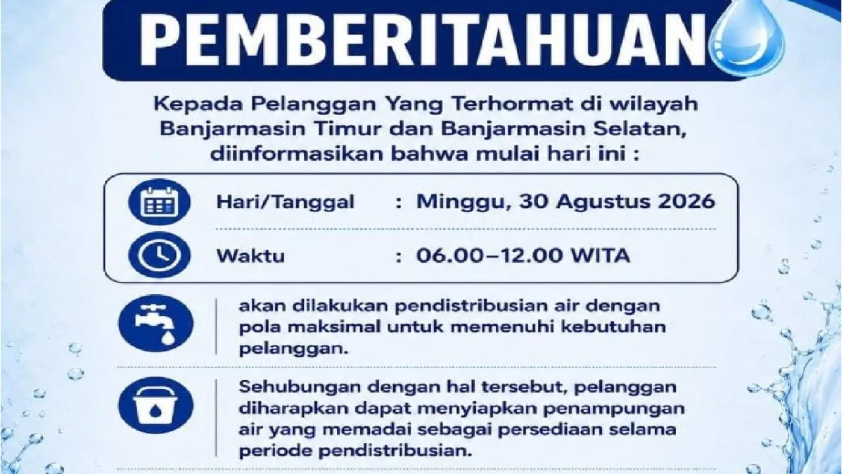 Pagi Ini PAM Bandarmasih Distribusi Maksimal , Warga Diminta Siapkan Penampungan