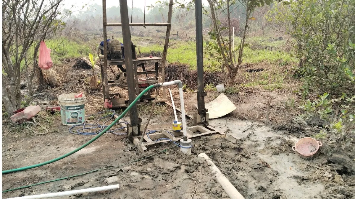 Sumur Bor Bantuan Pemerintah Rampung di Kurnia Ujung Banjarbaru, Warga Harap Bantu Pembasahan Lahan Karhutla