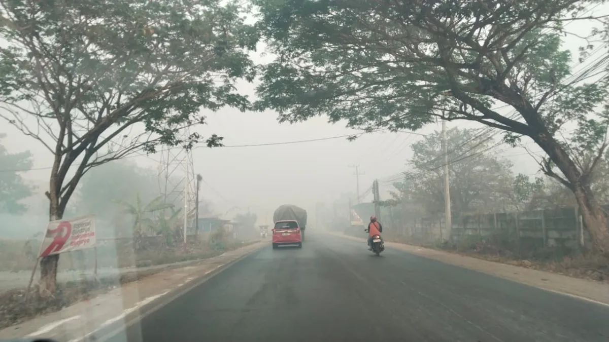 Kabut Asap Jalan Trikora Banjarbaru, Pengguna Jalan Keluhkan Pernapasan Sesak