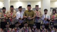 Bupati Rahmat Trianto Lepas Kontingen Gerakan Pramuka Tanah Laut Menuju Jambore Nasional XII di Cibubur