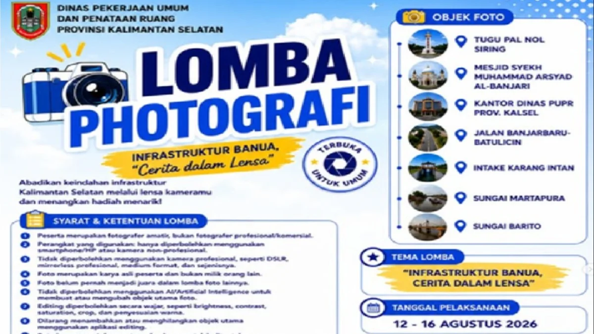 Dinas PUPR Kalsel Gelar Lomba Foto Infrastruktur Banua