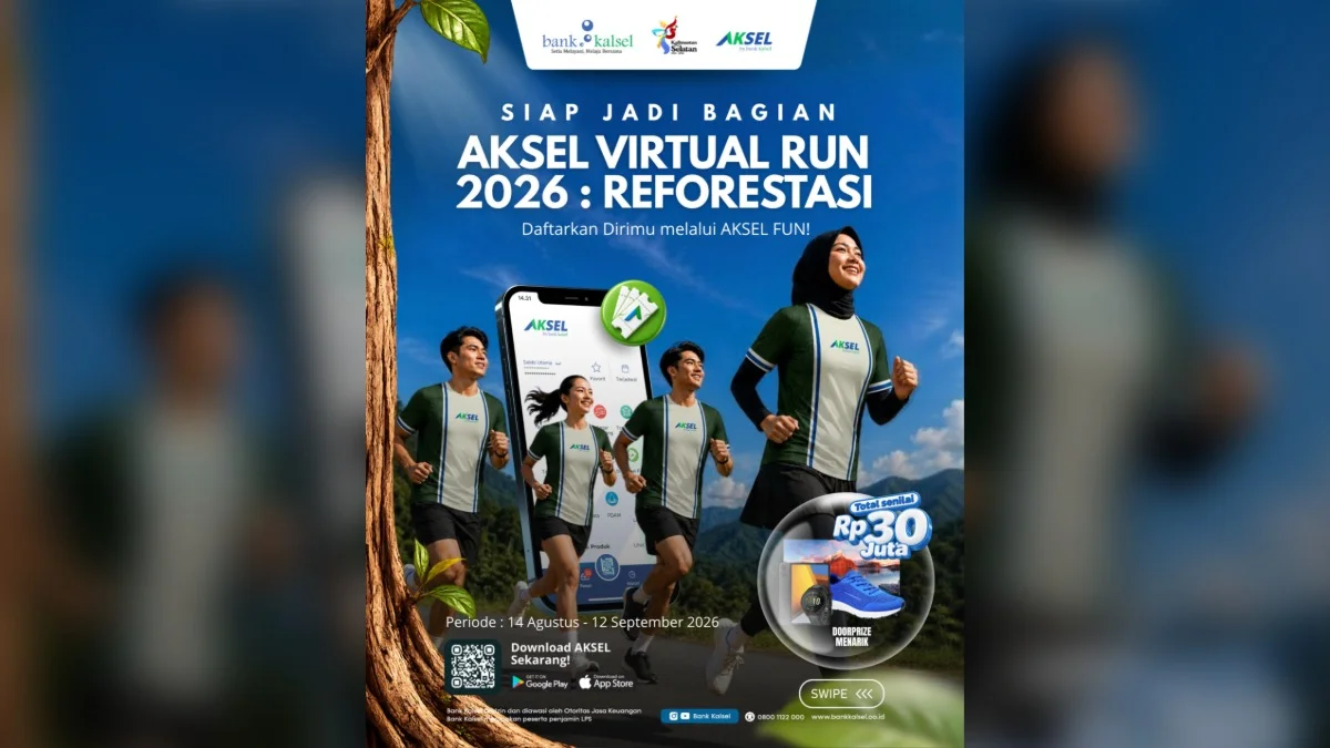 Pendaftaran AKSEL Virtual Run 2026 dari Bank Kalsel Resmi Dibuka