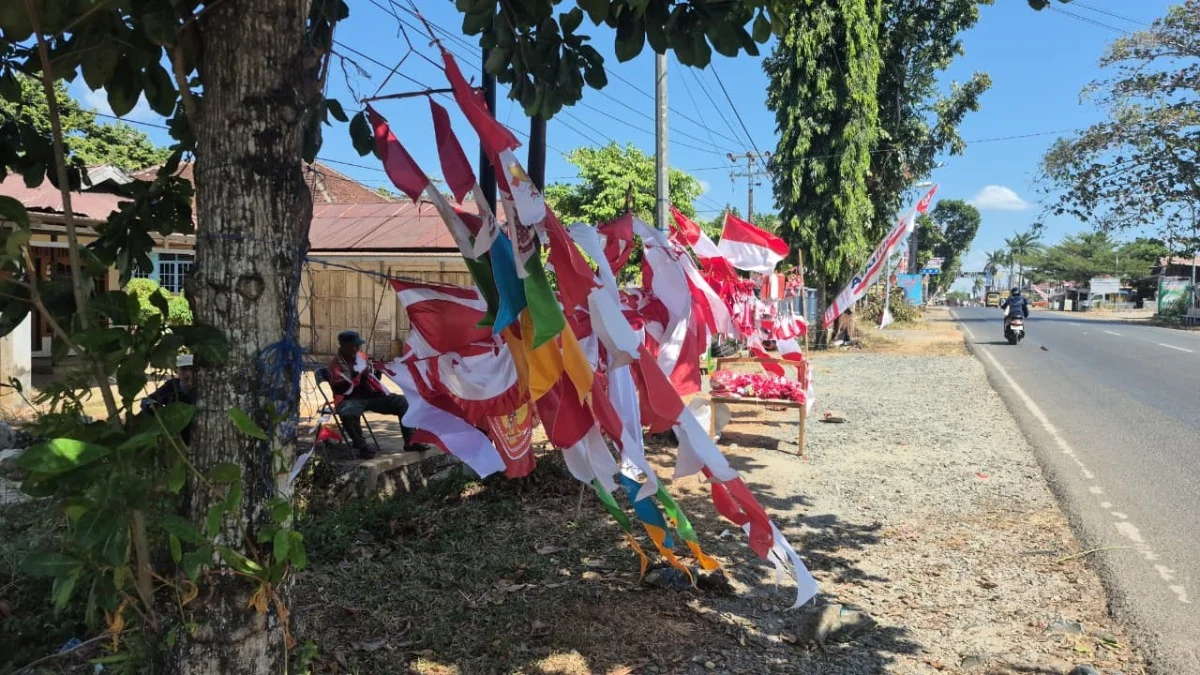 Perjuangan Pak Uhor, Lansia 67 Tahun Asal Bandung Jualan Bendera Merah Putih di Pelaihari