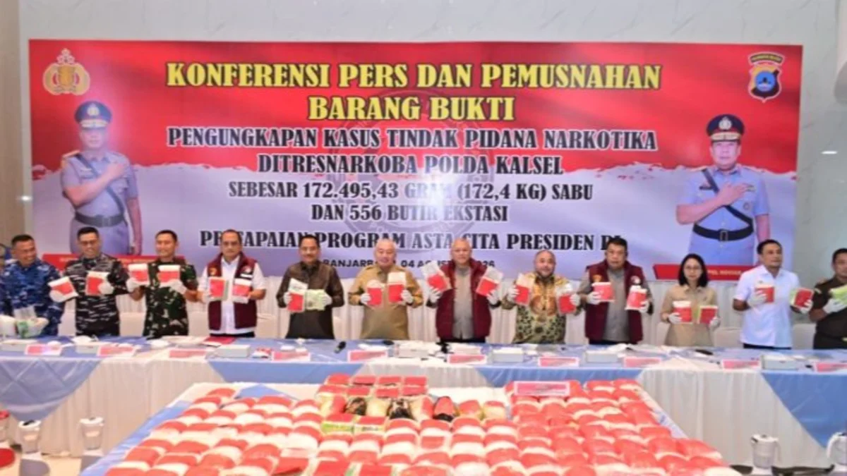 Gubernur Apresiasi Aksi Polda Kalsel Musnahkan 172,4 kg Sabu