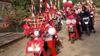 Semarak HUT RI ke-81, Warga Masingai II Gelar Pawai Motor dan Sepeda Listrik Hias