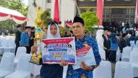 SMPN 22 Banjarmasin Juara 1 Gerak Jalan Tingkat SMP, Kepala Sekolah: Persiapan Hampir Tiga Bulan