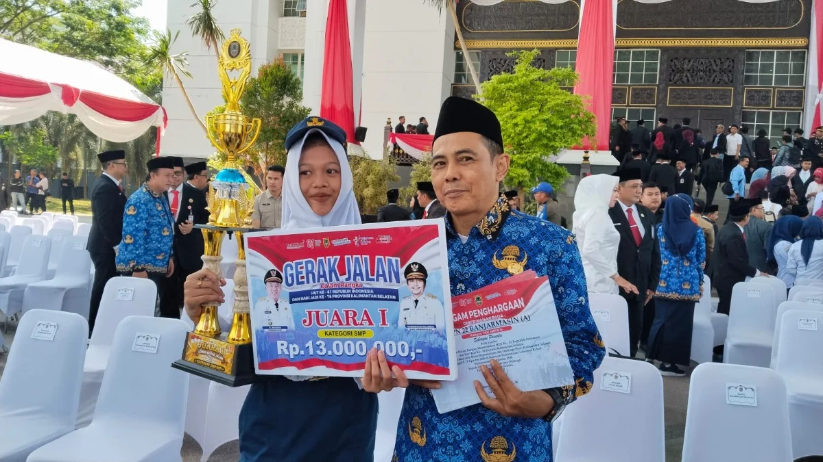 SMPN 22 Banjarmasin Juara 1 Gerak Jalan Tingkat Kalsel, Kepala Sekolah: Persiapan Hampir Tiga Bulan