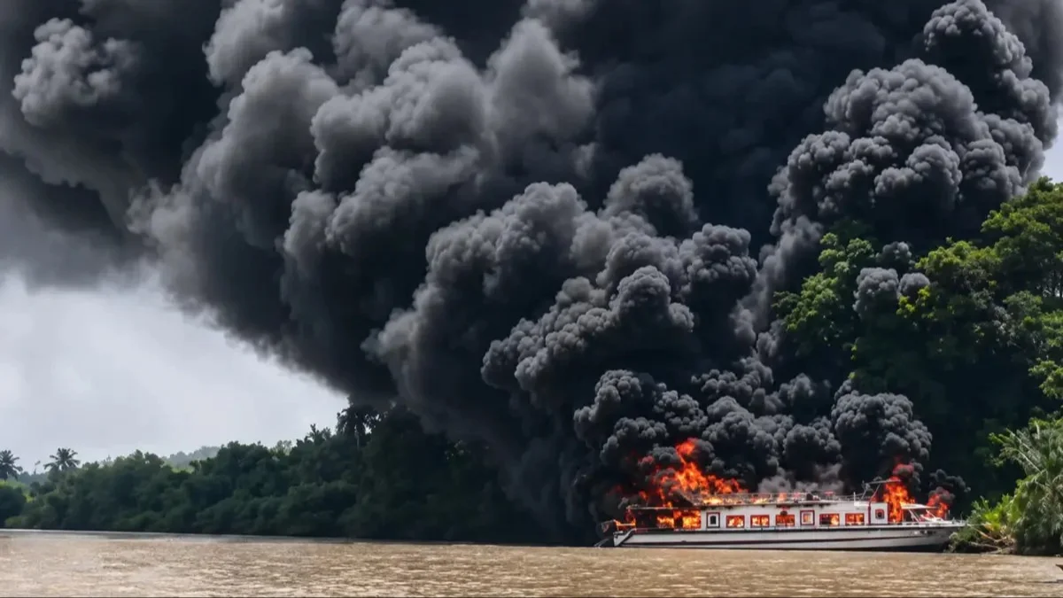 Speedboat Terbakar di Tanjung Selor Bulungan, 22 Penumpang Tujuan Tarakan Kaltara Kalut