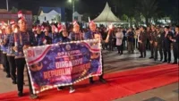 Warga Tabalong Antusias Saksikan Taptu dan Pawai Obor Meriahkan HUT Ke-81  RI