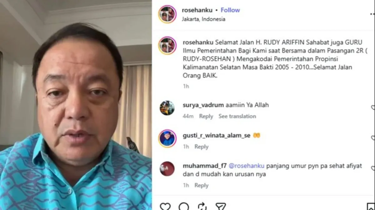 Mantan Wagub Kalsel Doakan Mantan Gubernur Rudy Ariffin, Rosehan: Kami Sempat Bersalaman