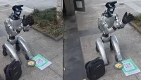 Robot di China Ngemis di Jalanan, Minta Donasi lewat Kode QR