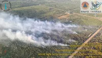 BPBD Tanah Bumbu Kerahkan Helikopter Water Bombing Tangani Karhutla