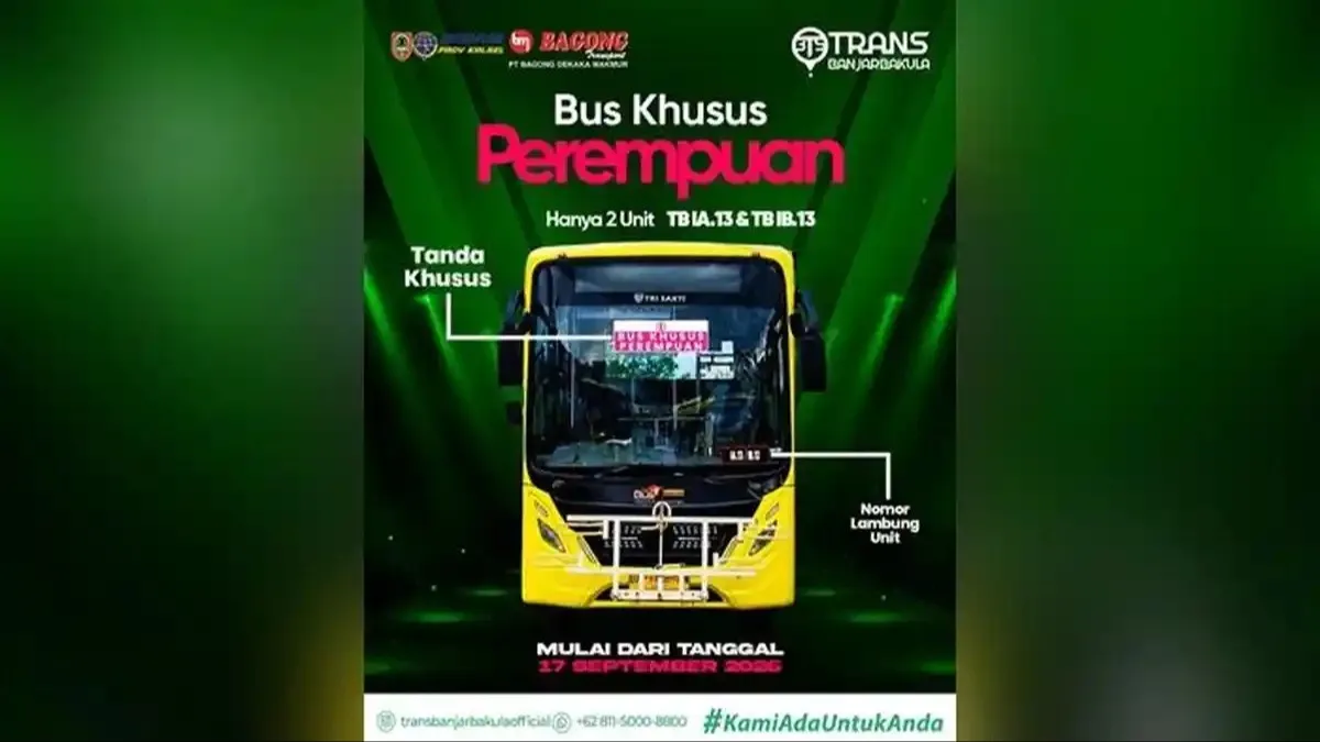 Hari Ini 17 September 2026, Bus Tayo Transbanjarbakula Khusus Perempuan Mulai Beroperasi