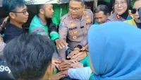 Hari Lalu Lintas Bhayangkara ke-71, Dirlantas Polda Kalsel Temui Ojol di Banjarbaru