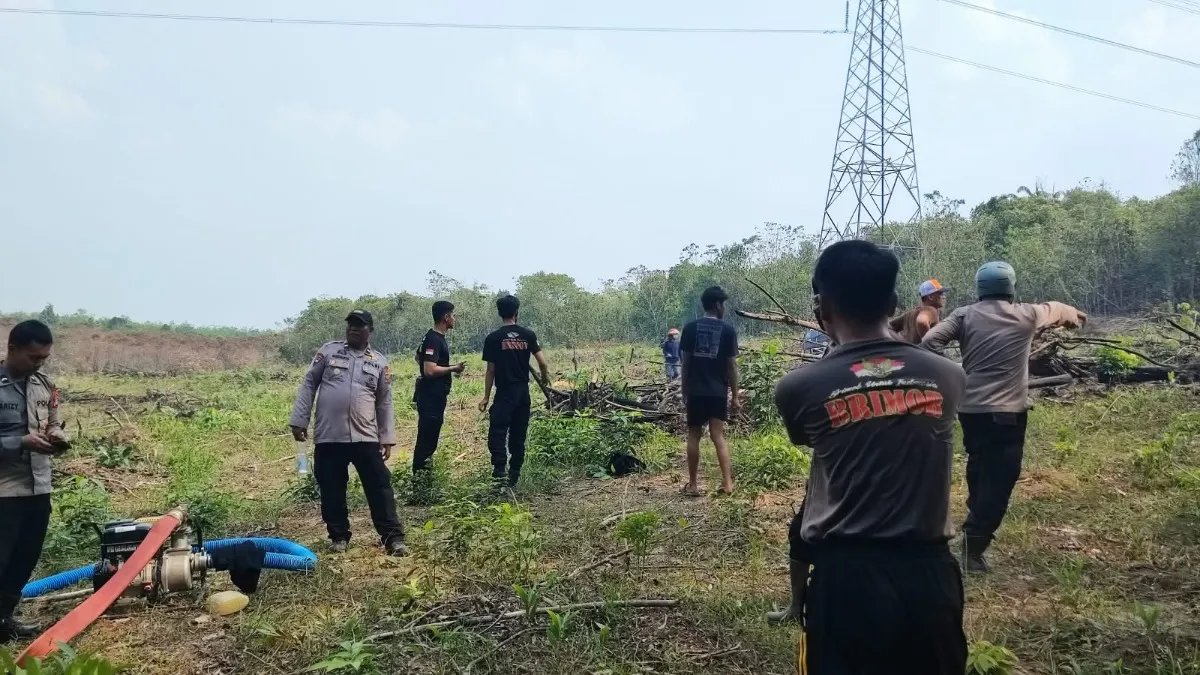 1,5 Jam Polisi Tabalong dan Relawan Padamkan Karhutla di Desa Kasiau Murung Pudak
