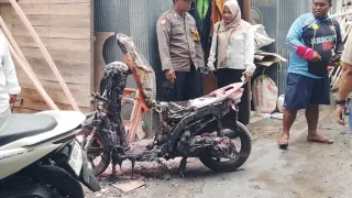 Motor Terbakar di Jalan Veteran Banjarmasin, Pemilik Diduga Lupa Matikan Mesin