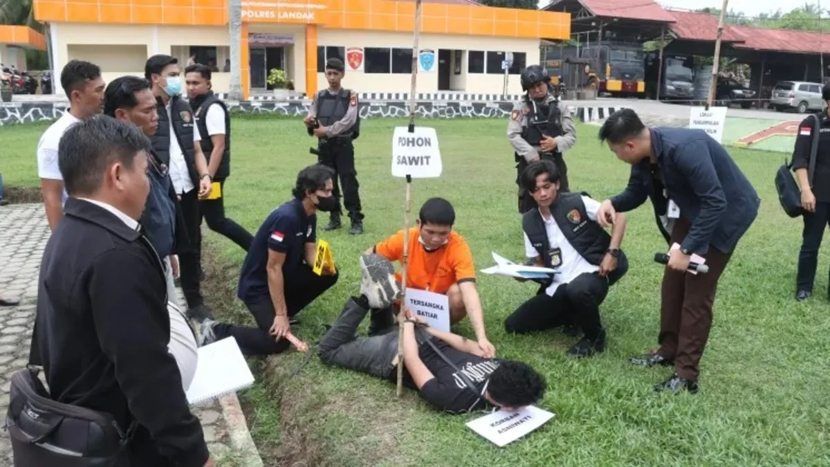 Detik-detik Pembunuhan Ibu dan Balita di Landak Kalbar, Polisi Reka Ulang 47 Adegan