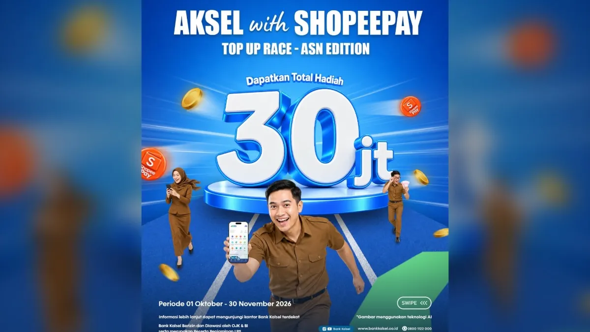 Hadiah Rp 30 Juta, Bank Kalsel Gelar Top Up Race ShopeePay bagi ASN