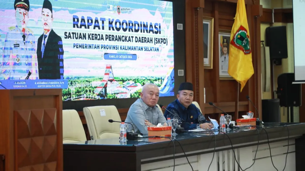 Gubernur H Muhidin Pimpin Rakor Pemprov Kalsel, Percepat Proyek Strategis Jalan Tengah hingga Stadion