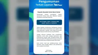 Layanan BI-Fast Bank Kalsel Sementara Tidak Dapat Digunakan