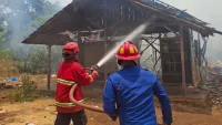 Kobaran Api Hanguskan Rumah Warga di Gunung Makmur Tanah Laut, Kerugian Ditaksir Capai Rp85 Juta
