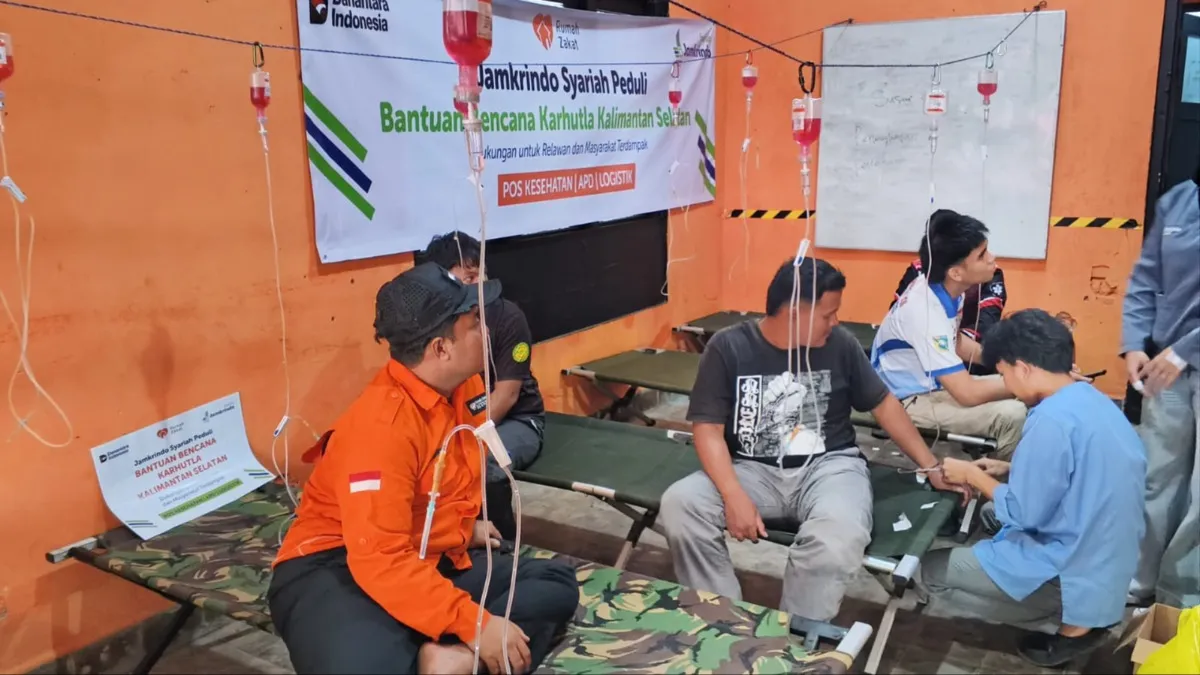 Relawan Karhutla Banjarbaru-Banjar Dapat Suntikan Multivitamin dari Rumah Zakat dan Jamkrindo