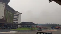 Heli Water Bombing Tangkal  Karhutla Dekati Kampus Uniska Handil Bakti Batola