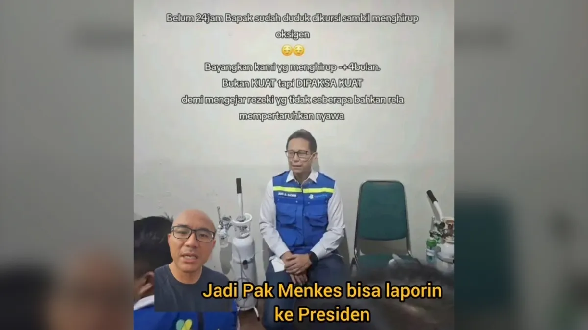 Beredar Foto Diduga Menkes Budi Gunadi Hirup Bantuan Oksigen Saat Kunjungan ke Palangka Raya Kalteng