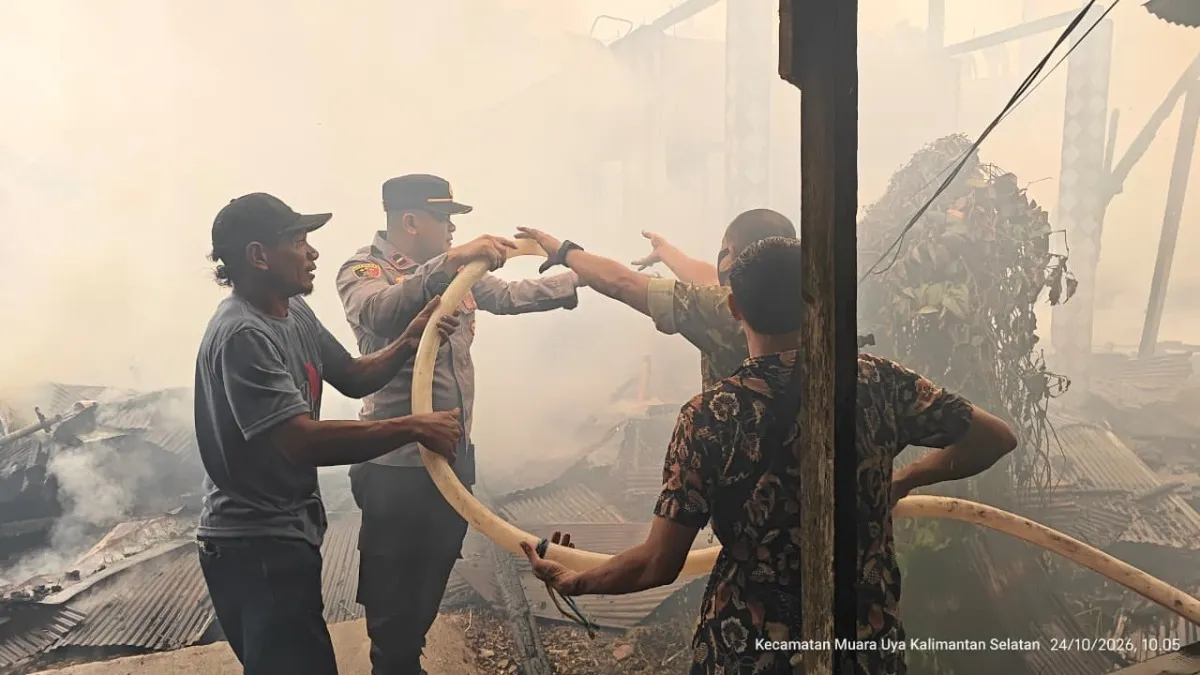 Kebakaran di Muara Uya Tabalong, Nenek 80 Tahun Meninggal Dunia, 15 Rumah Terdampak