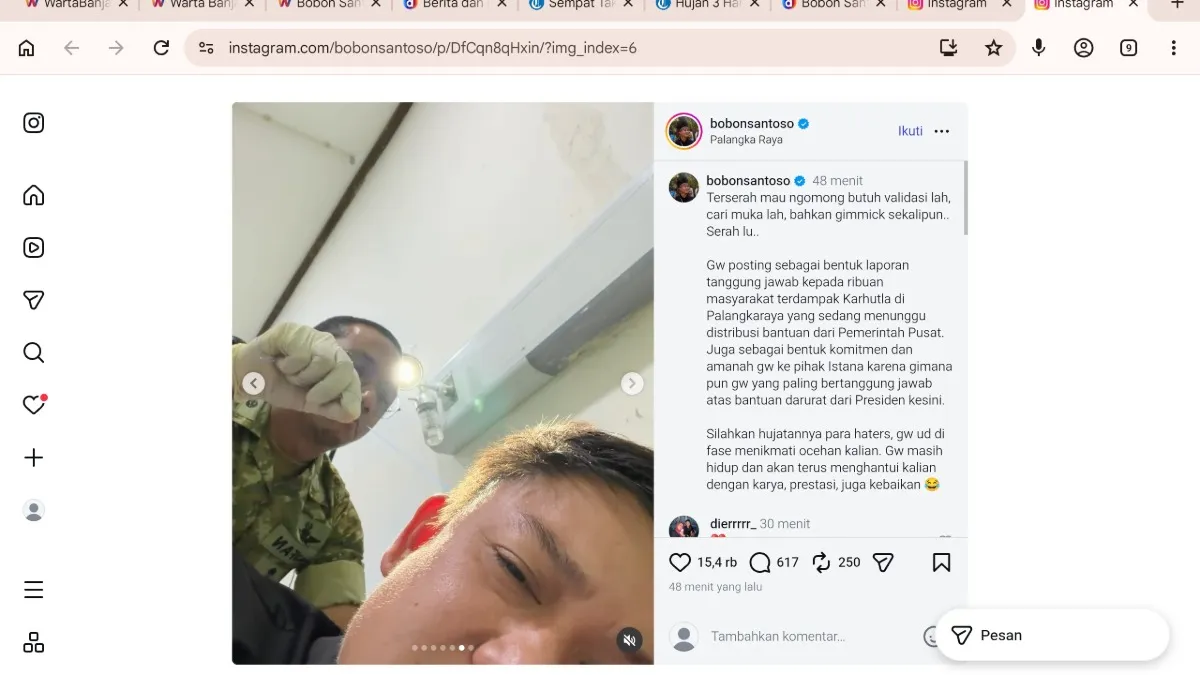 Kreator Kuliner Bobon Santoso Kecelakaan di Kalteng, Kepala Robek Lima Sentimeter