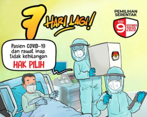 Ilustrasi pasien mencoblos saat Pilkada Serentak. (kpu ri)