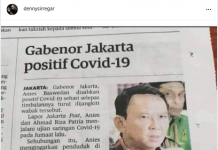 Heboh, Koran Malaysia Beritakan Gubernur DKI Kena Covid yang Dipasang Foto Ahok