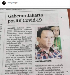 Potongan koran Malaysia yang salah memasang foto Gubernur DKI Jakarta. (ig denny siregar)