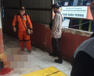 Pria ditemukan bersimbah darah di Pasar Cempaka. (ig warga banua)