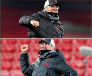 Ekspresi pelatih Liverpool, Jurgen Klopp, saat anak asuhnya melesakakan bola ke gawang Wolverhampton. (liverpoolfc)