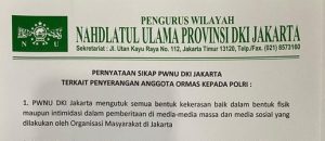 Pernyataan sikap PWNU DKI Jakarta. (twitter fadjroel rachman)