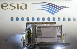Vaksin Covid-19 tiba di Indonesia dibawa pesawat carter Garuda. (setkab)