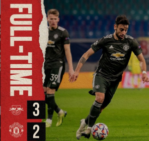 Hasil akhir MU melawan RB Leipzig. (ig MU)