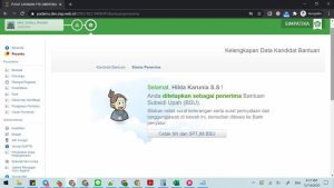 Notifikasi Bantuan Subsidi Upah guru. (kemenag)