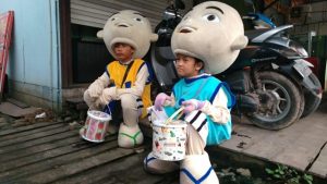 Badut cilik Upin Ipin_wartabanjar.com-wahyuni