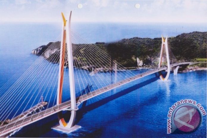 Gambar rencana jembatan Kotabaru. (antara)