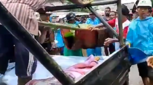 _Evakuasi korban banjir di Kecamatan Hantakan, HST. (IG @wargabanua)