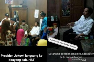 Jokowi ke Birayang HST beredar di dunia maya ternyata hoax. (antara)